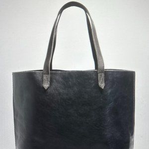 MADEWELL "THE TRANSPORT TOTE" BLACK GENUINE LEATHER LIKE NEW $178
